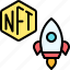 nft, cryptocurrency, blockchain, start up, rocket 