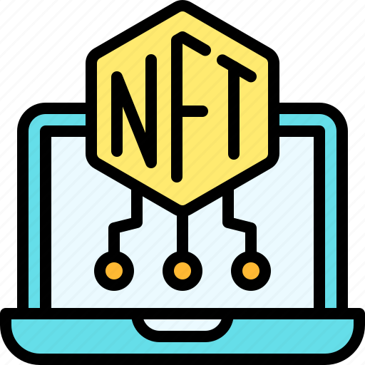 Nft, cryptocurrency, blockchain, laptop, notebook icon - Download on Iconfinder