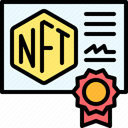 Nft, cryptocurrency, blockchain, certificate of ownership, certficate icon - Download on Iconfinder