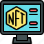 nft, cryptocurrency, blockchain, monitor, screen, display 