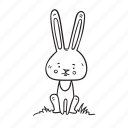 animal, forest, hare, outline, rabbit, sketch, bunny 