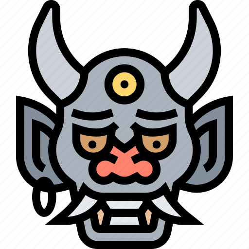 Oni, mask, demon, face, warrior icon - Download on Iconfinder