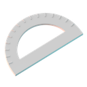 arc ruler, protractor, ruler, geometry, measure, stationer, supplies, office, 3d object
