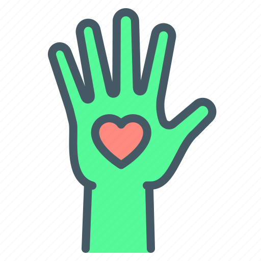 Hand, volunteer, heart, love icon - Download on Iconfinder