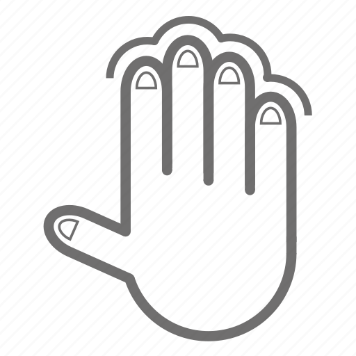 Tap, hand, four, single, finger, gesture icon - Download on Iconfinder