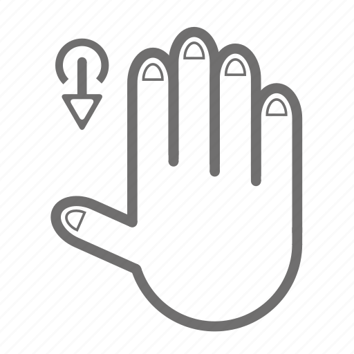 Four, hand, down, finger, touch, gesture icon - Download on Iconfinder