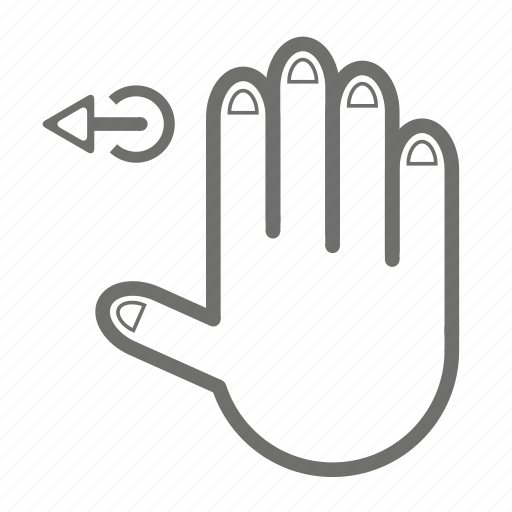 Hand, four, finger, touch, gesture, left icon - Download on Iconfinder