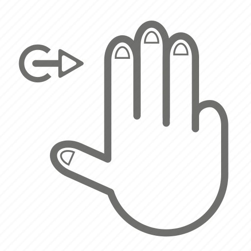 Right, three, hand, finger, touch, gesture icon - Download on Iconfinder
