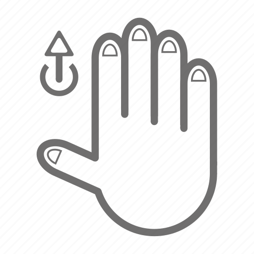 Up, hand, four, finger, touch, gesture icon - Download on Iconfinder