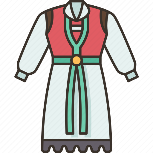 Bunad, costume, folk, female, norwegian icon - Download on Iconfinder