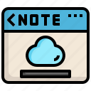 cloud, note, electronic, files, warn, computer