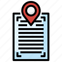file, location, paper, pin