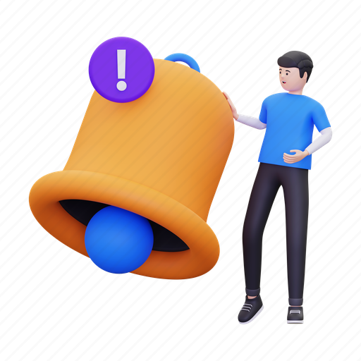 Notification, message, email, bell, chat, attention 3D illustration - Download on Iconfinder