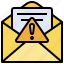 alert, communications, email, error, message, notification, spam 