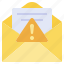 alert, communications, email, error, message, notification, spam 