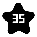 thirty, five, numeric, education, number, mathematics, star, glyphglyph