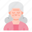 elderly, old, woman, grandmother, user, avatar, person 
