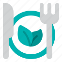 healthy, food, plate, dish, spoon, fork