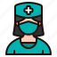 nurse, avatar, woman, female, nursing, medical, assistant, mask 