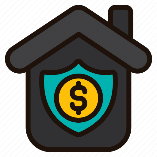 Retirement, home, nursing, house, shield, money icon - Download on Iconfinder