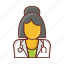 doctor, female, nurse, professional, avatar 