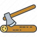 axe, equipment, garden, gardening, log, tool, wood