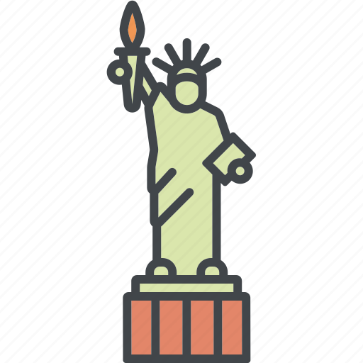 Building, landmark, liberty statue, monument, new york city, tourism, usa icon - Download on Iconfinder