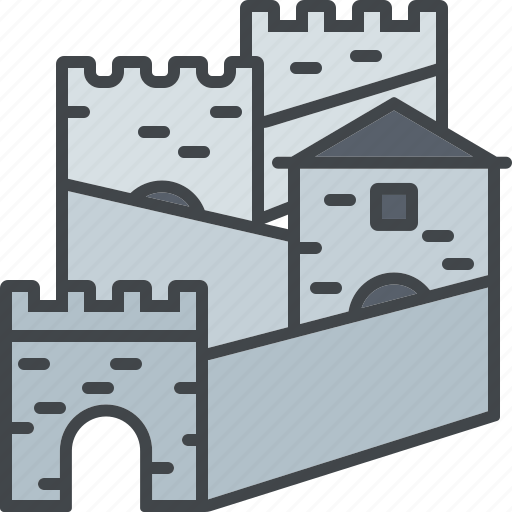 Building, china, great wall, landmark, monument, tourism icon - Download on Iconfinder
