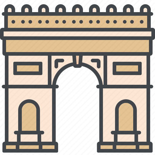 Building, france, landmark, monument, paris, tourism, triumphal arch icon - Download on Iconfinder