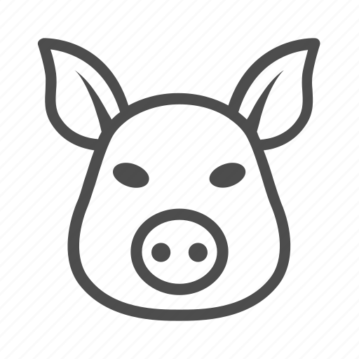 Animal, pig, meat, domestic, head, ears icon - Download on Iconfinder