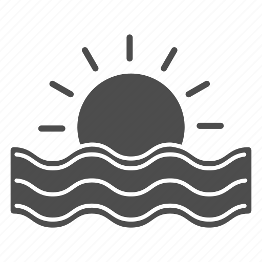 Sunset, sun, summer, water, wave, shine icon - Download on Iconfinder