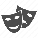 theatrical, performance, theater, mask, smile, face, sad