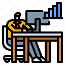 businessman, chart, computer, statistic, statistician