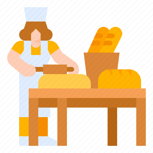 Baker, bread, chef, cook, woman icon - Download on Iconfinder