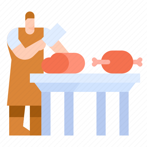 Butcher, knife, meat, slaughterhouse, worker icon - Download on Iconfinder
