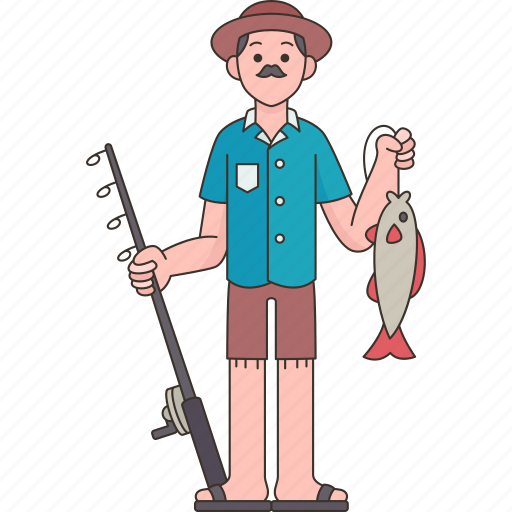 Fisherman, fishing, river, leisure, activity icon - Download on Iconfinder