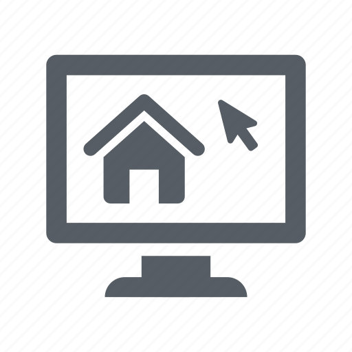 Computer, house, online, realty, screen icon - Download on Iconfinder
