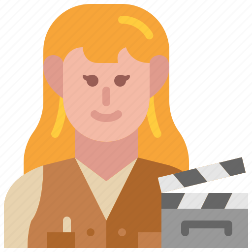 Director, filmmaker, film, occupation, female, avatar, profession icon - Download on Iconfinder