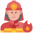 firefighter, fireman, avatar, occupation, female, profession, woman