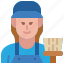 janitor, cleaner, avatar, occupation, female, profession, woman 
