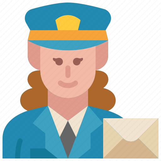 Postman, mailman, mail, carrier, occupation, female, avatar icon - Download on Iconfinder