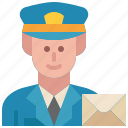 postman, mailman, mail, carrier, occupation, male, avatar, profession