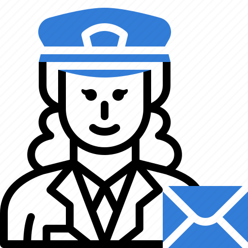 Postman, mailman, mail, carrier, occupation, female, avatar icon - Download on Iconfinder