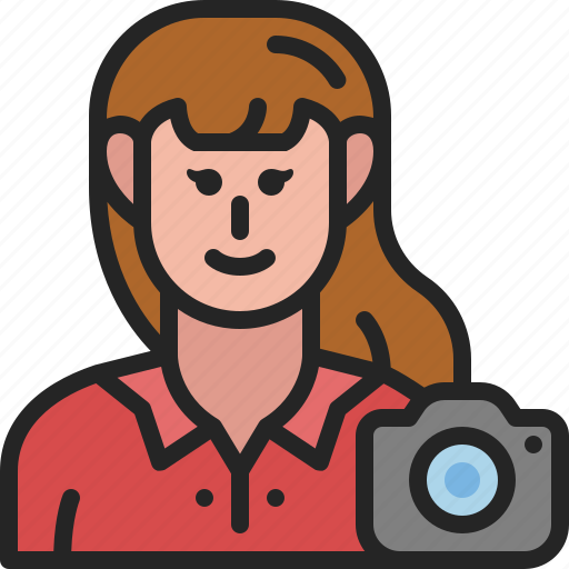 Photographer, avatar, occupation, profession, female, paparazzi, woman icon - Download on Iconfinder
