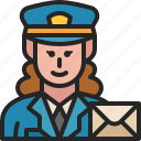 postman, mailman, mail, carrier, occupation, female, avatar, profession
