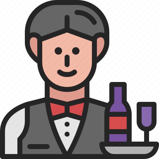 Waiter, service, avatar, occupation, profession, man, career icon - Download on Iconfinder