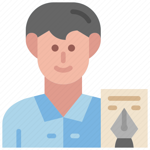 Author, writer, avatar, occupation, male, profession, man icon - Download on Iconfinder