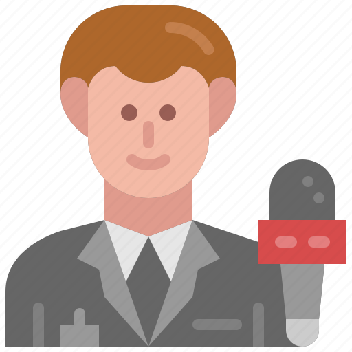 Reporter, journalist, avatar, occupation, man, profession, male icon - Download on Iconfinder