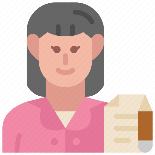 Writer, author, avatar, occupation, female, profession, woman icon - Download on Iconfinder
