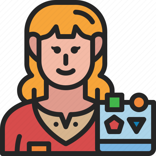 Content, creator, occupation, avatar, woman, job, digital icon - Download on Iconfinder